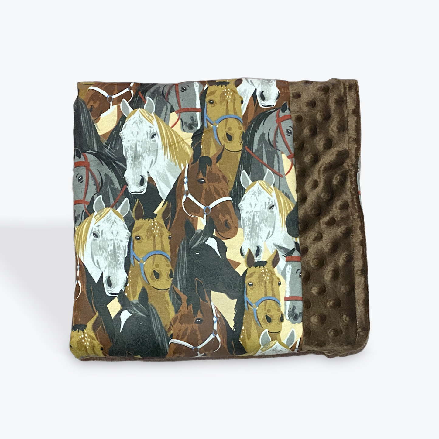 Brown Horse Faces - Brown - Medium Blanket (3038)