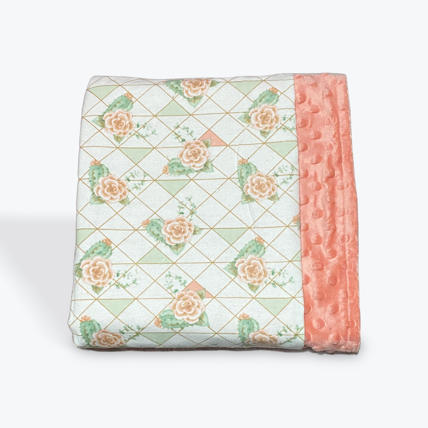 3034 Floral Cactus - Coral - Medium Blanket