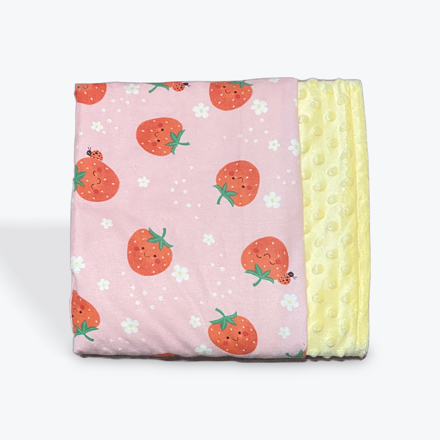Strawberries - Yellow - Medium Blanket (3032)