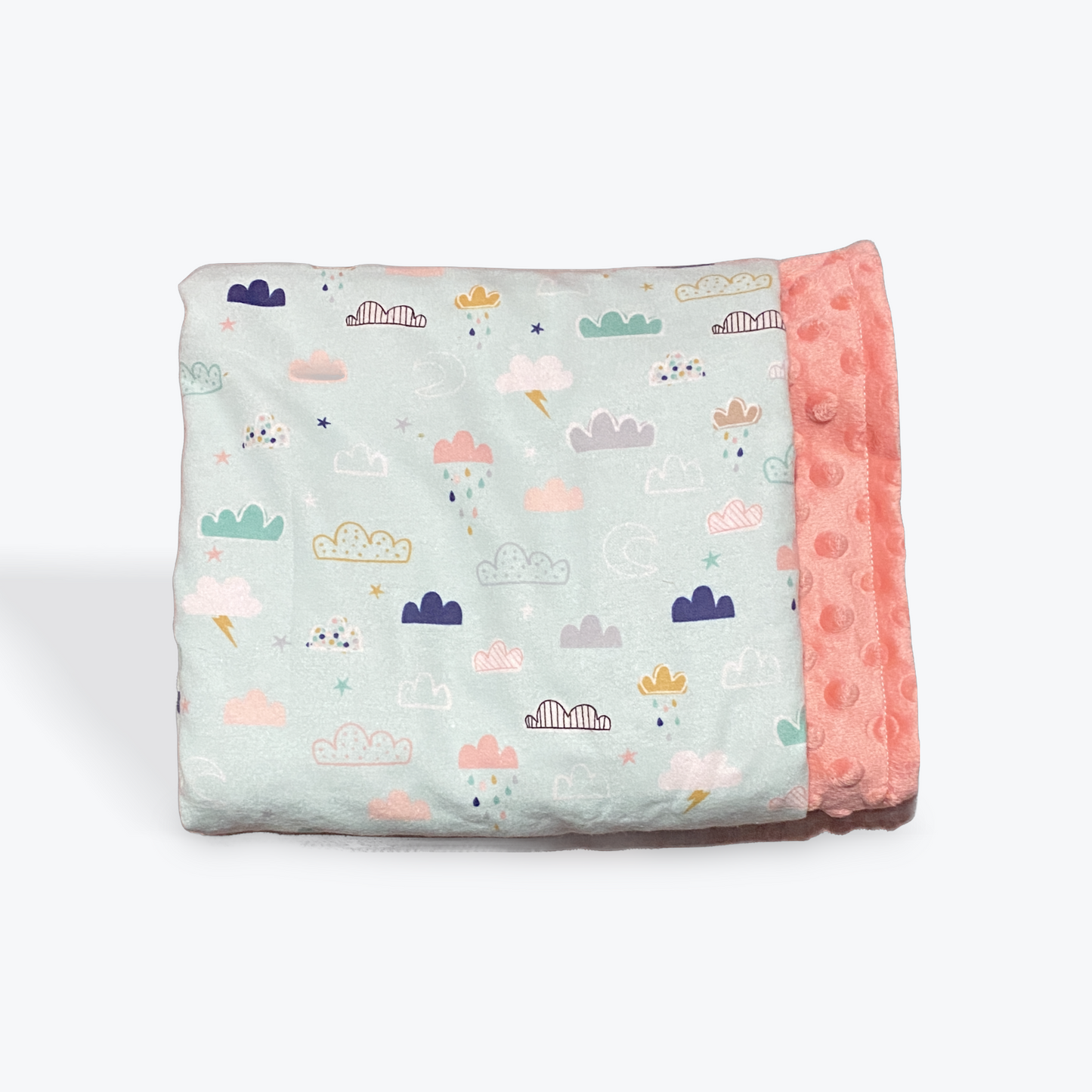 Rainy Clouds - Coral - Small Blanket (3022)