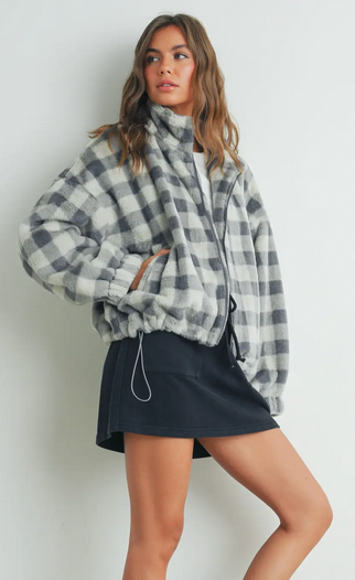 Plaid Fall Jacket in Rust