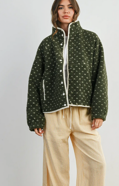 Puffer Jacket in Olive Taupe